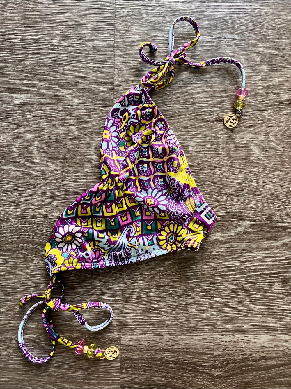 Luli Fama Never worn! Vibrant bikini scrunch bottoms - Purple & Yellow